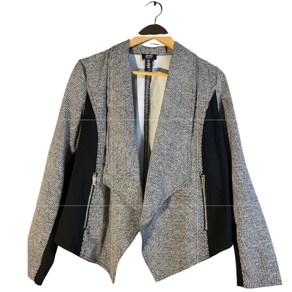 Jones New York Black and Gray Textured Blazer